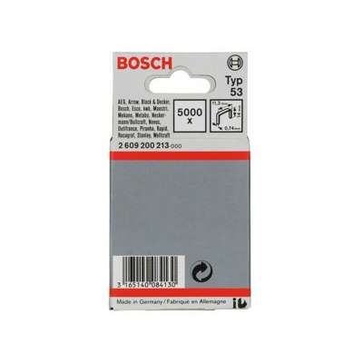 Bosch Morsetto per fili sottili tipo 53, 11,4 x 0,74 x 14 mm, confezione da 5000 pz.