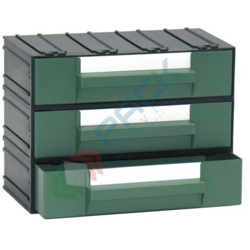 Cassettiera modulare "D" con 3 cassetti - Verde - Mobil Plastic características