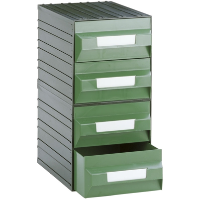 Cassettiera modulare 'MOBIL1' con 4 cassetti - Verde - Mobil Plastic