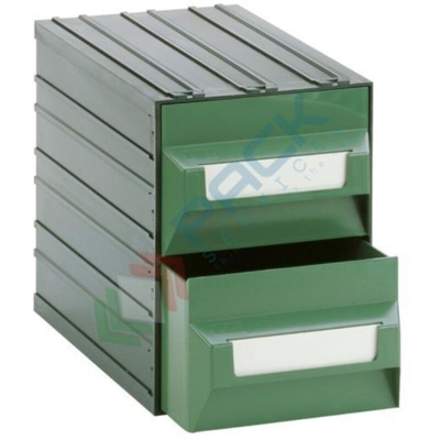 Cassettiera modulare "MOBIL2" con 2 cassetti - Verde - Mobil Plastic