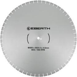 Eberth - Disco diamantato dischi diamantati per taglio universale (800 mm diametro, diametro interno 25,4 mm, larghezza di taglio 4,6 mm, giri/minuto características