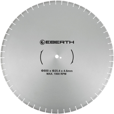 Eberth - Disco diamantato dischi diamantati per taglio universale (800 mm diametro, diametro interno 25,4 mm, larghezza di taglio 4,6 mm, giri/minuto