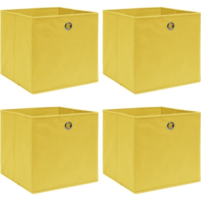 Vidaxl - Scatole 4 pz Gialle 32x32x32 cm in Tessuto