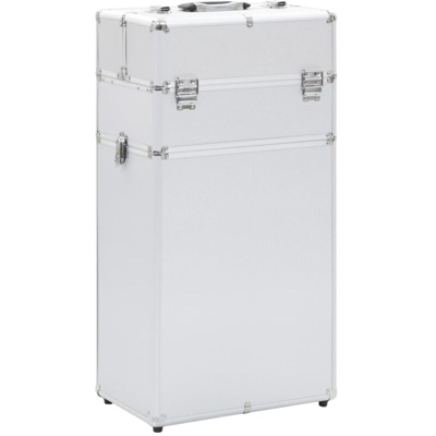 Valigia Trolley per Cosmetici in Alluminio Argento - VIDAXL