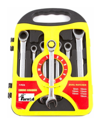 Chiavi Combinate Cricchetto Chiave Fisse Fissa Acciaio 7 Pz 8 - 19 Mm 255 Gial - FARNEED características