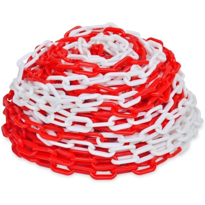 Catene di Sicurezza Traffico 2 pz Rosso e Bianco Plastica 30 m - VIDAXL