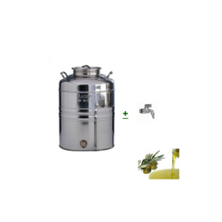 Kit Botte Contenitore Vino Olio Birra Acciaio Inox Lt. 20+ Rubinetto Ottone 1/2" - SANSONE precio