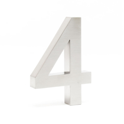 Wiltec - Numero civico in 3D '4' acciaio inossidabile 20cm carattere Arial antiruggine precio