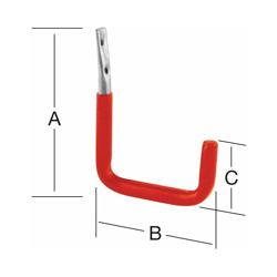 Gancio a muro a U in gomma rossa A.250mm zincato - Vormann en oferta