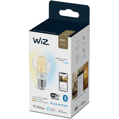 Philips Consumer Luminaries 60Wgocciatrasp/Tw Lampada Wiz Tw Goccia Filamento 60W E27
