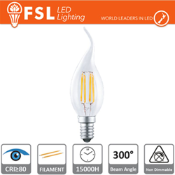 lampada colpo di vento filamento 220-240 volt 300° 4 watt A+ CE E14 bianco caldo no trasparente lif flbt35f4w27k14 - FSL en oferta