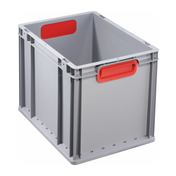 Contenitore per il trasporto impilabile L400xB300xH320mm grigio PP maniglia chiusa rosso - Allit precio