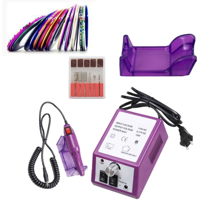 Oobest - Fresa per unghie professionale elettrica manicure pedicure 20.000 giri/min, Viola