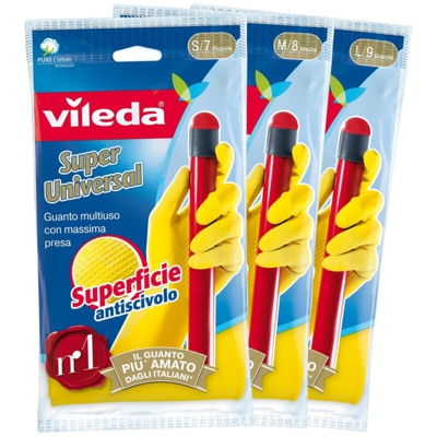 GUANTI GIALLI 9463 SUPER-UNIVERSAL MISURA 9 L 12 PAIA - Vileda