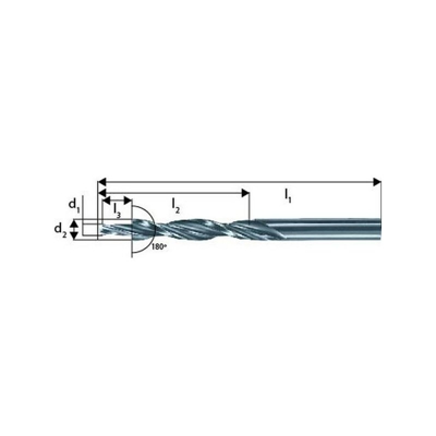 Guhring - Trapano Intensificato Foro Cilindrico Gambo 180, M8 Bit Filo H9 (D1) X Fragola H8 (D2) 9,0 X 15,0 Millimetri