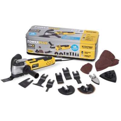 Powerplus - LEVIGATRICE UTENISLE MULTIFUNZIONE OSCILLANTE 300W 36 ACCESSORI SGANCIO RAPIDO