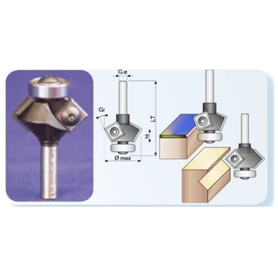 Fresa Gamma A Coltelli Interc.D.34 45° C/Cuscinet. - GAMMA ZINKEN