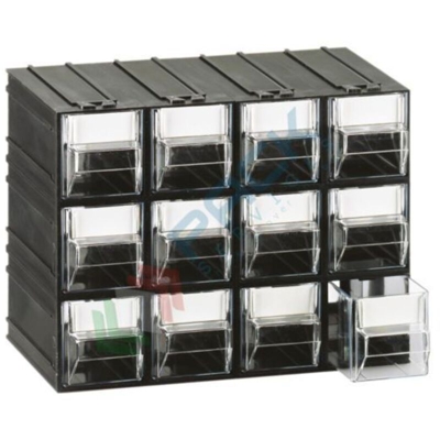 Cassettiera modulare "T/A1" con 12 cassetti - Trasparente - Mobil Plastic