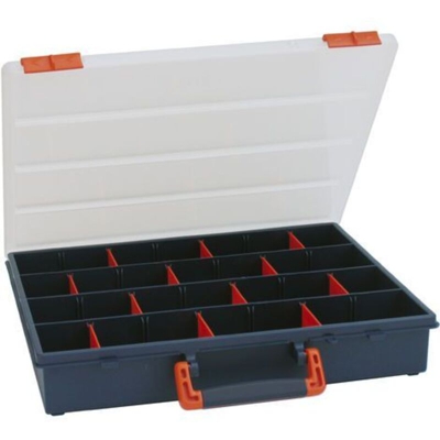 Valigetta portaminuterie "CLASS 41" con 4 scomparti e 12 divisori estraibili - Blu - Mobil Plastic