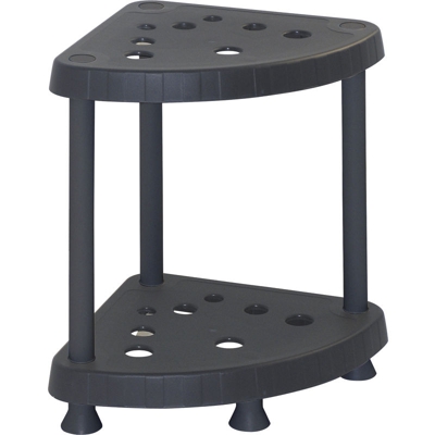 Scaffale in plastica angolare a 2 ripiani fissi - Modello Tidy 212 - Nero - Mobil Plastic