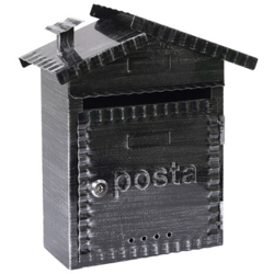 Domus 2202 Cassetta Postale in Ferro Battuto, Nero Spazzolato características