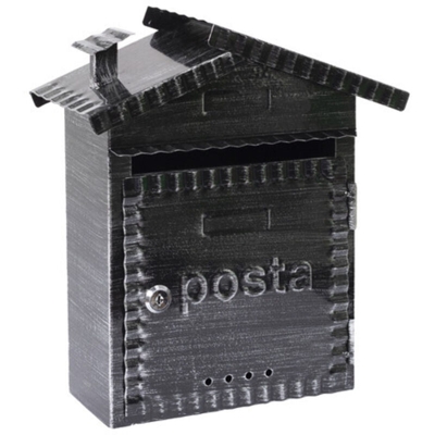 Domus 2202 Cassetta Postale in Ferro Battuto, Nero Spazzolato