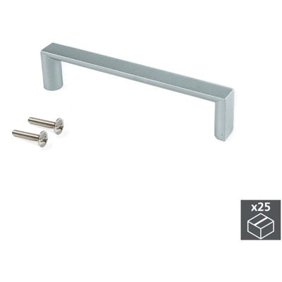 Emuca 25 Maniglie per mobile Fuji 96 mm grigio metallizzato