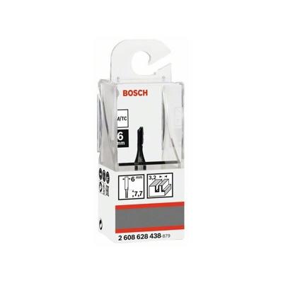 Bosch Fresa per incastri standard per legno, 6 mm, P1 3,2 mm, L 7,7 mm, G 51 mm