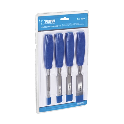 Serie 4 Pz Scalpelli Scalpello Utensili Da Legno Fervi 0300