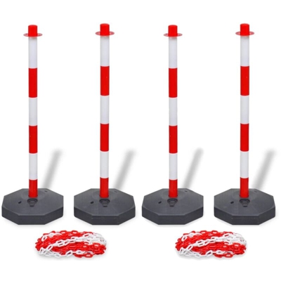 Vidaxl - Set Stradale con 4 Pali e 2 Catene in Plastica 10 m Ciascuna