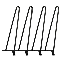 4 Gambe Piedini per Tavolo Tavolino Mobili a Forcina in Ferro 41 cm Nero Smergliato Stile Moderno Industriale Vintage Rustico - Yaheetech en oferta