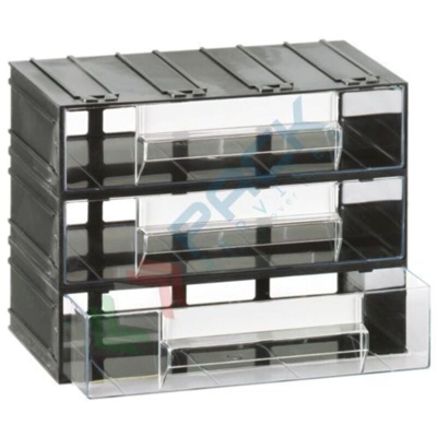 Cassettiera modulare "T/D"con 3 cassetti - Trasparente - Mobil Plastic