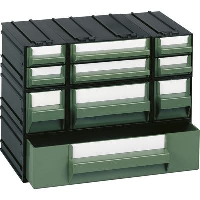 Cassettiera modulare 'M' con 10 cassetti - Verde - Mobil Plastic