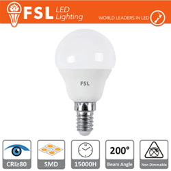 lampadina led mini globo g45 15000 ore 180° 220-240 volt 5,50 watt A+ CE E14 bianco naturale si lif flg45b6w40k14 - FSL en oferta