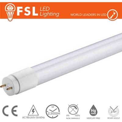 FSL - tubo neon led t8 vetro 14 watt 220-240 volt 265° 90 cm A+ CE G13 bianco freddo no lif flt814w65k09