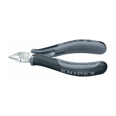 Fresa laterale elettronica ESD lucidata a specchio con manicotti multicomponente 115 mm - Knipex