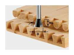 Festool Fresa e coda di rondine HW gambo 8 mm HW S8 D13,8/13,5/15° en oferta