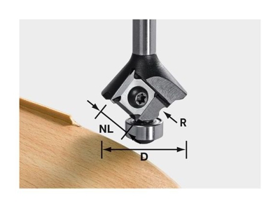 Festool Fresa a raggio concavo HW con coltelli reversibili S8 HW R3 D28 KL12,7OFK