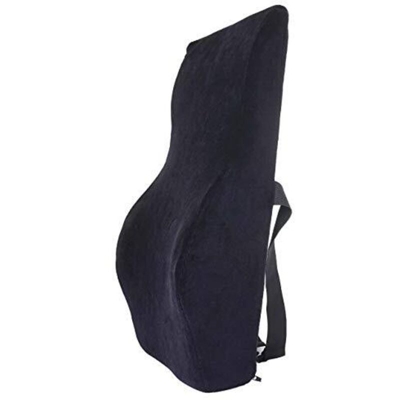 Cuscino da schienale lombare memory foam HWC-C99 velluto nero - MENDLER