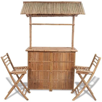 Set da Bar per Esterni 3 pz in Bambù