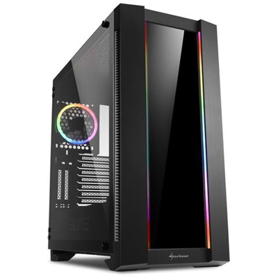 Case Elite Shark CA200G Midi Tower ATX / CEB / EATX / EEB / Micro-ATX / Mini-ITX 2 Porte USB 3.0 Colore Nero (Finestrato)