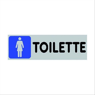 Targa cartello etichetta targhetta adesiva segnaletica toilette donna bagno wc - CAS