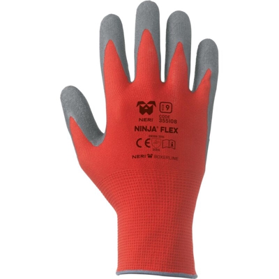 Guantio a filo Continuo Ninja flex Nylon - Palmo Ricoperto con Spalmatura Ultraleggera in Lattice tg 10 - NERI
