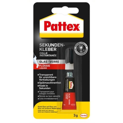 Pattex Adesivo Istantaneo Vetro Liquido, Tubo 3G (A 12)