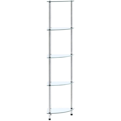 Scaffale a 5 Livelli Trasparente 30x30x130cm in Vetro Temperato - VIDAXL