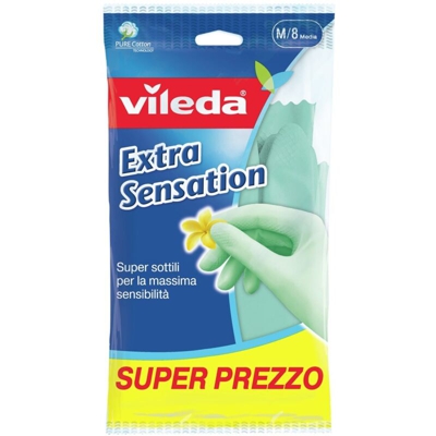 Guanti Vileda Verdi 6075 Extra-Sensation Misura 8 M 12 Paia