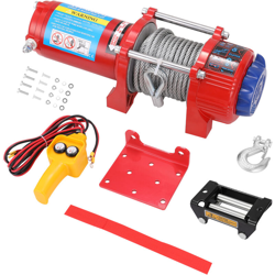 auto 4500lb verricello elettrico 12V 1.8kw alimentazione di tensione con 10 m acciaio zincato argano a fune - ASUPERMALL en oferta