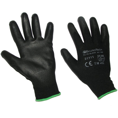 Guanti Da Lavoro Sikurotech 21112 Neri Taglia 8 Palmo In Poliuretano