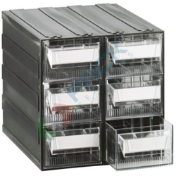 Cassettiera modulare 'T/L' con 6 cassetti e 12 divisori modello - Trasparente - Mobil Plastic características