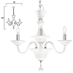 I-SOFFIO / 3 - Lampadario bianco dalla linea essenziale ma elegante 40 watt E14 en oferta